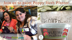 Vino Paint Event Poppy Planter 