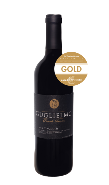 Guglielmo Private Reserve 2016 Cinque Gold Medal Winner San Francisco Chronicle Wine Competition