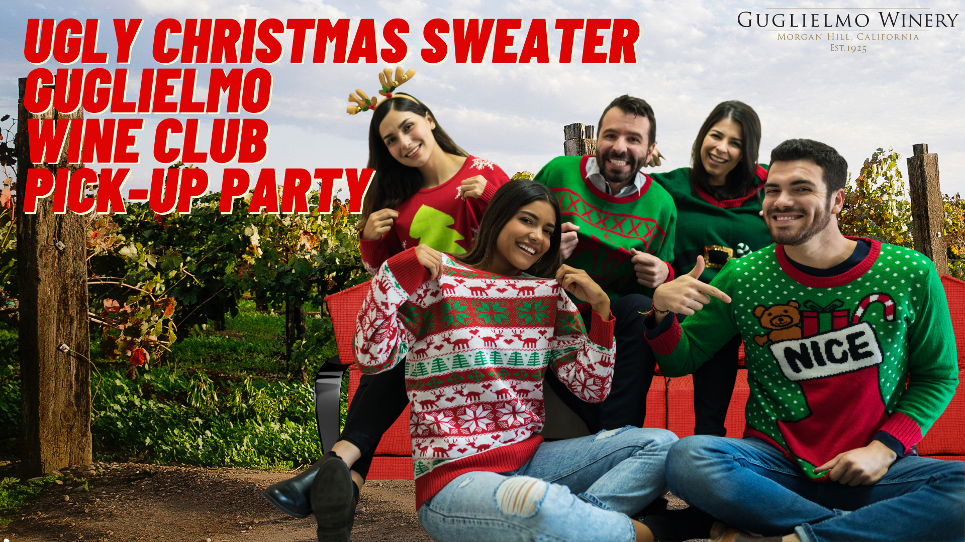 December Ugly Sweater Wine Club Pick-Up Party