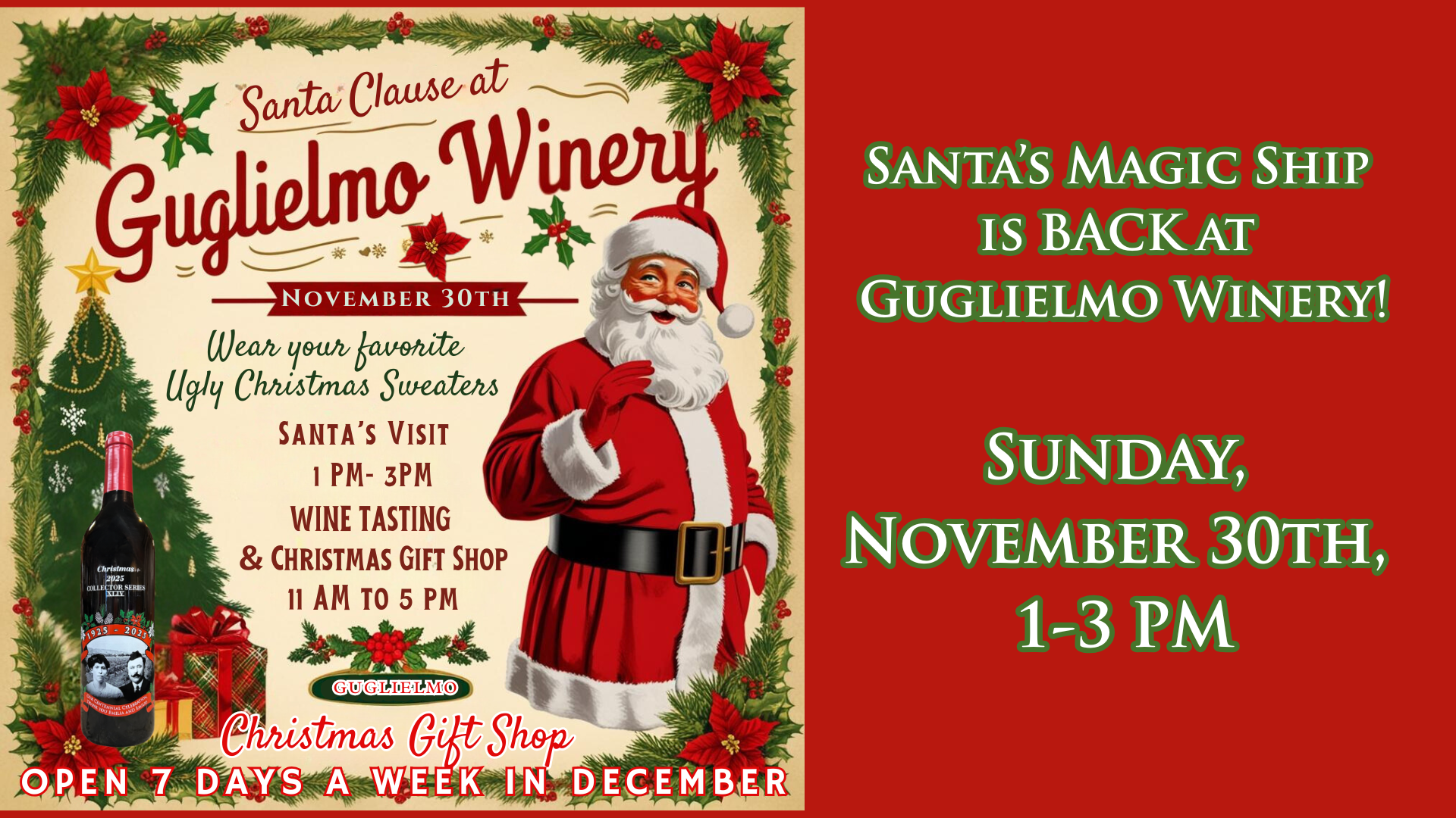 Santa's Magic Ship at Guglielmo Winery