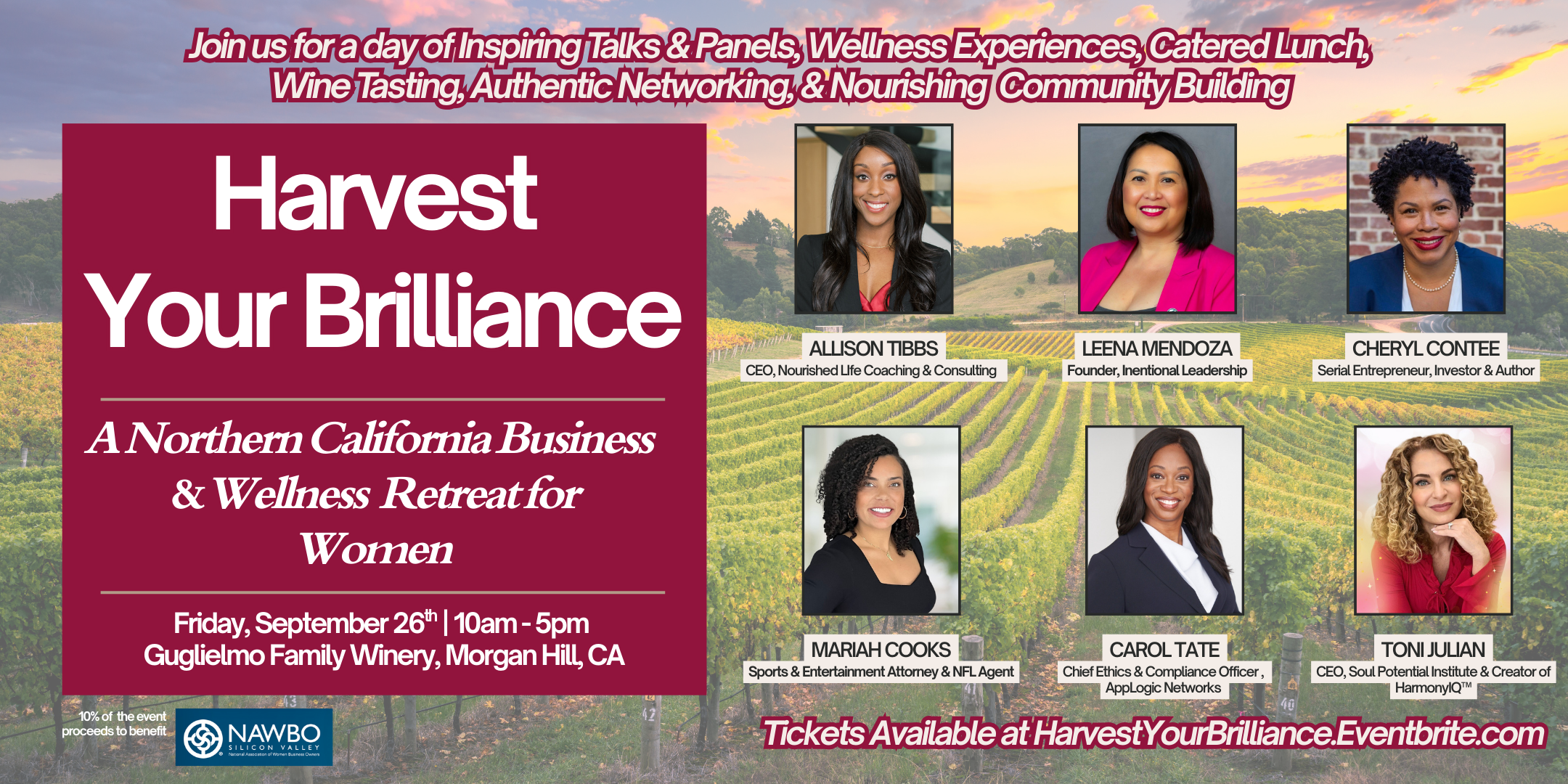 Harvest Your Brilliance: Business & Wellness Summit for Women at Guglielmo Winery