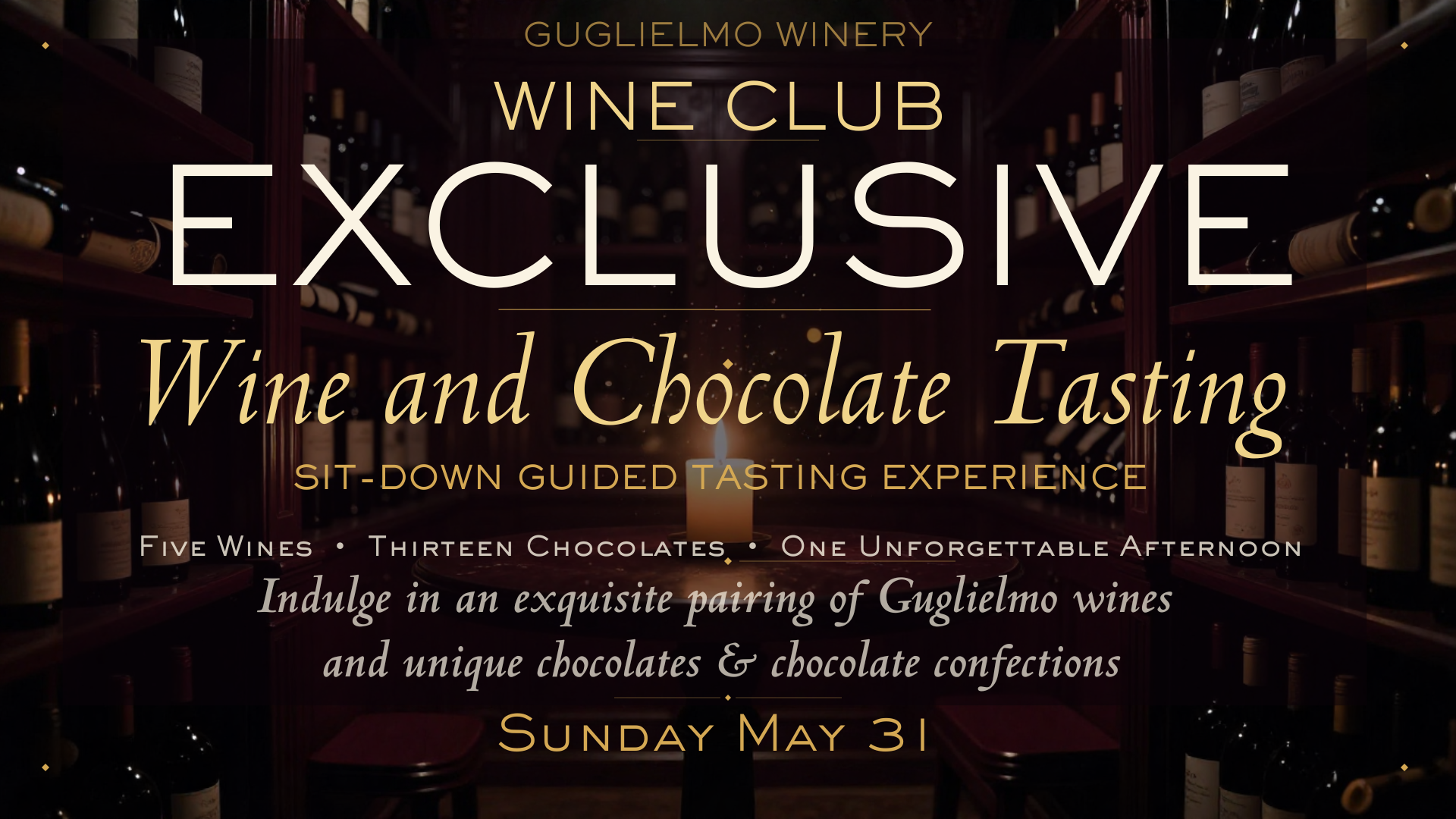Wine Club Exclusive Wine and Chocolate Tasting