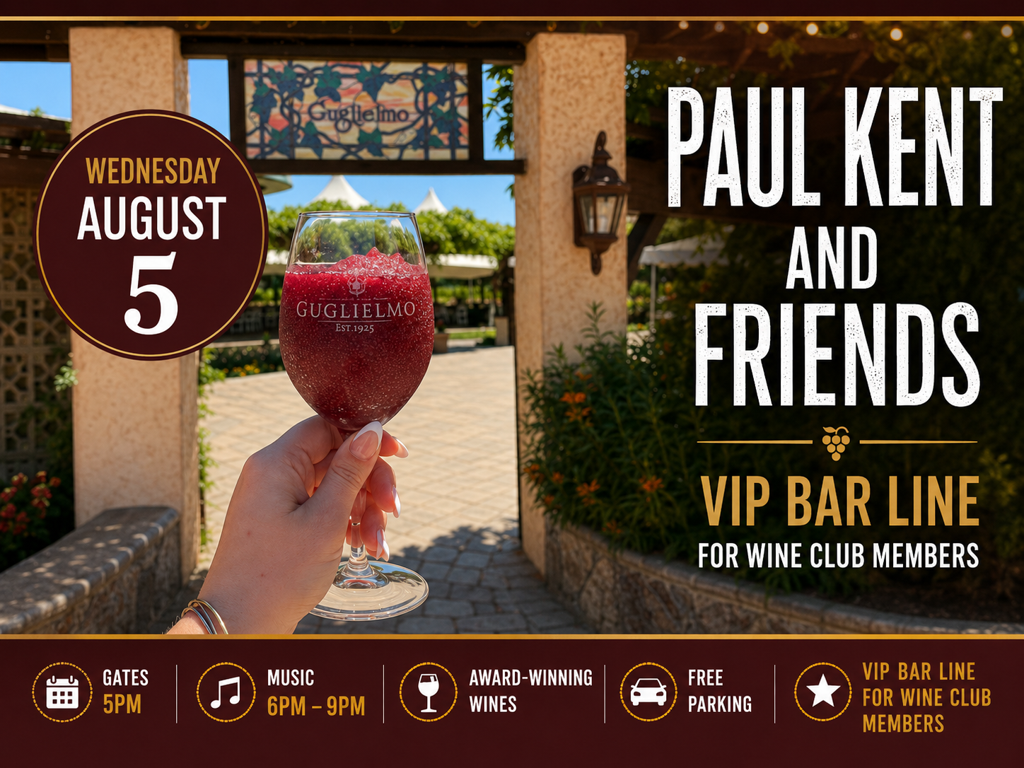 Paul Kent and Friends at Guglielmo Winery