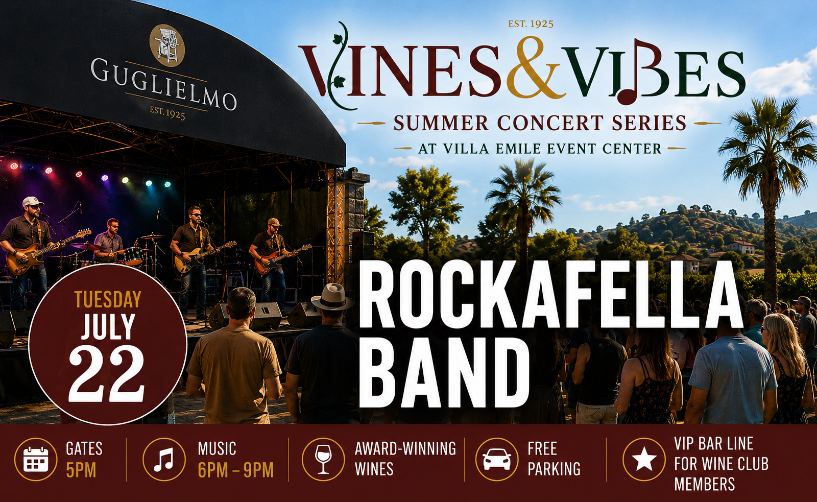 Vines & Vibes Rockafella Band at Guglielmo Winery