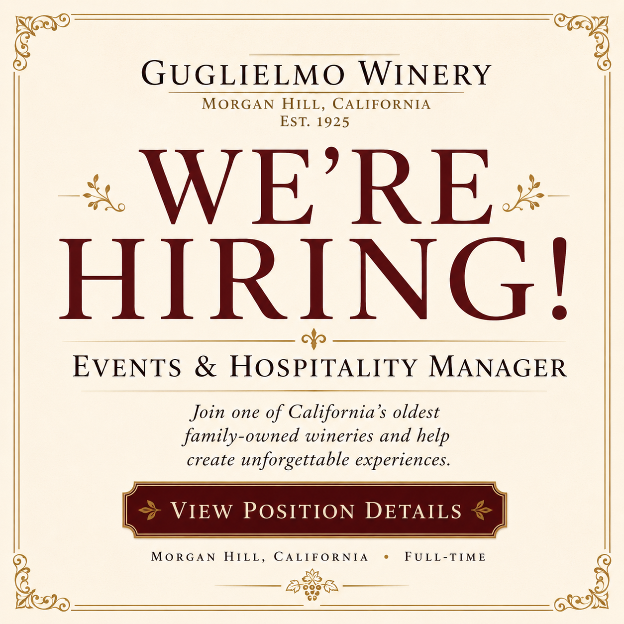 Guglielmo Winery Job